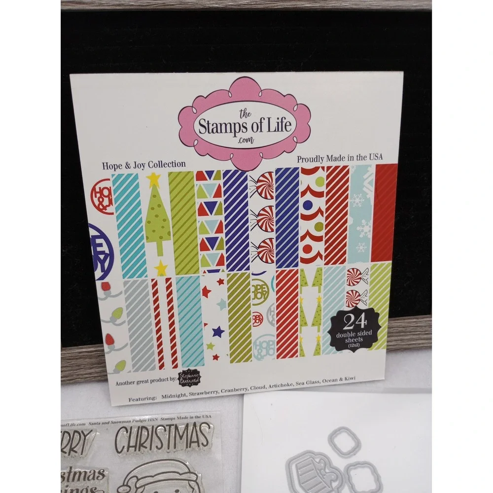The Stamps of Life Paper Stamps Dies Christmas Santa Snowman Pudgies HSN